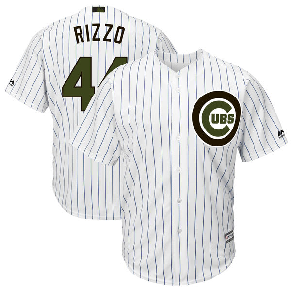 Men's Chicago Cubs #44 Anthony Rizzo White 2018 Memorial Day Cool Base Stitched MLB Jersey